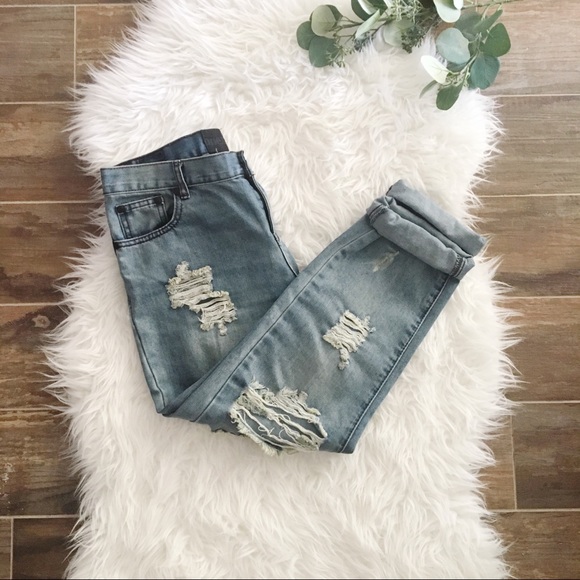 One Teaspoon Denim - One Teaspoon Distressed Boyfriend Slouch Jeans